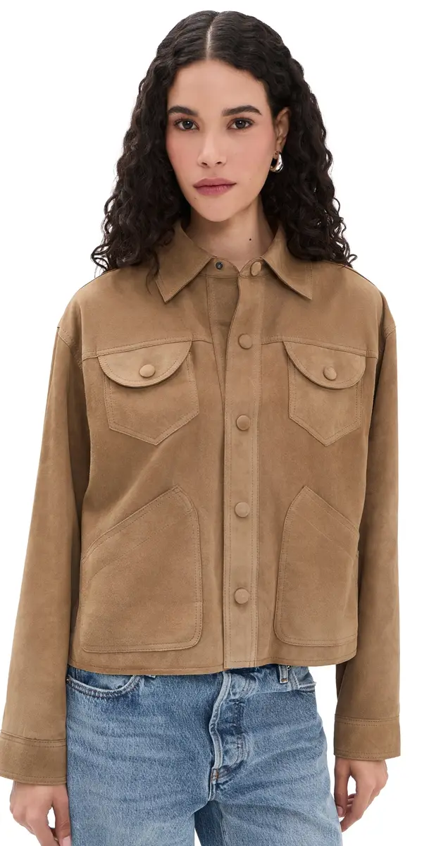 FRAME The Suede Utility Jacket Chai | Image 1 FRAME The Suede Utility Jacket Chai | Image 1