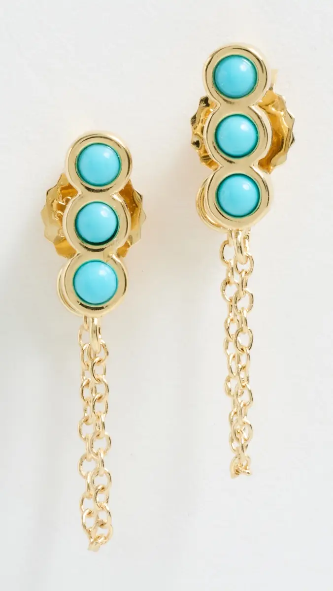 Madewell Demi Fine Triple Bezel Front Back Earrings | Thumbnail 2
