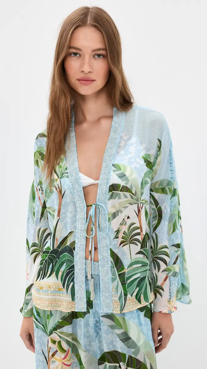 Farm Rio Embroidered Coverup Blouse | Thumbnail 2 Farm Rio Embroidered Coverup Blouse | Thumbnail 2