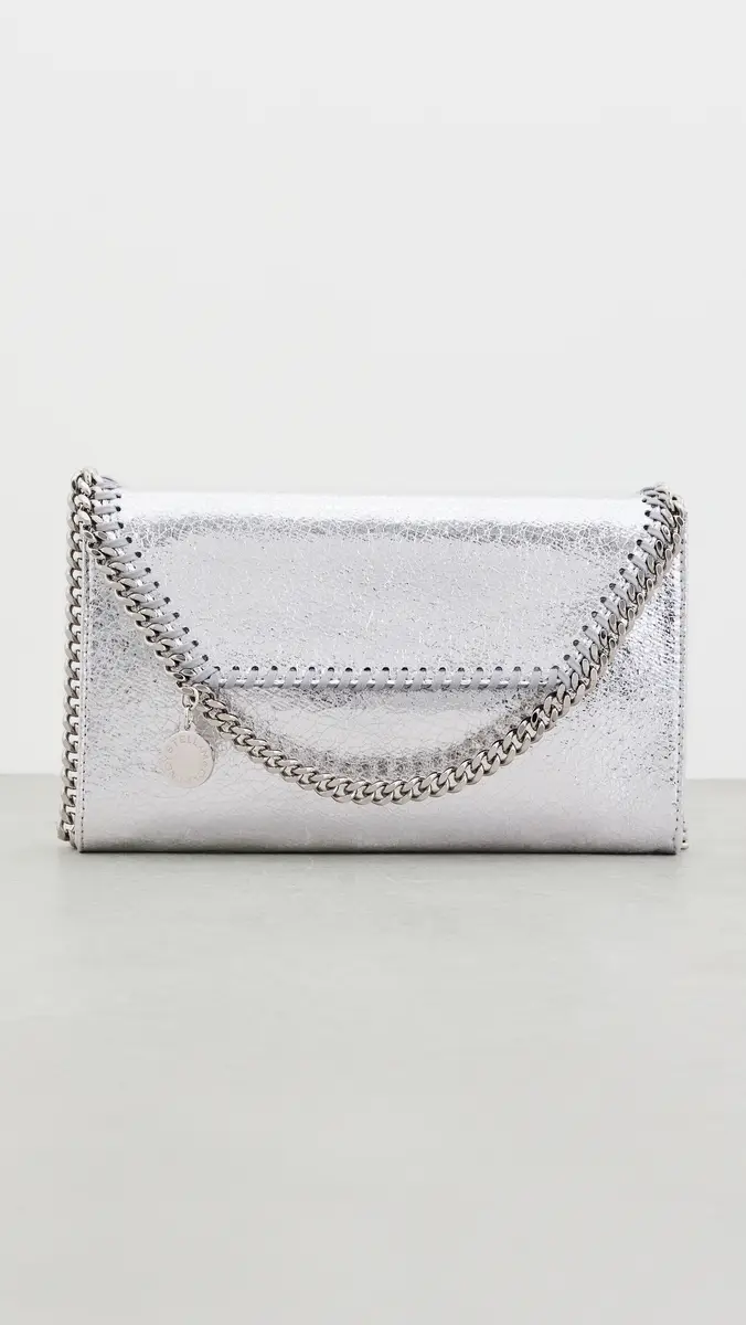Stella McCartney Falabella Metallic Wallet On Chain Silver One Size | Thumbnail 2 Stella McCartney Falabella Metallic Wallet On Chain Silver One Size | Thumbnail 2