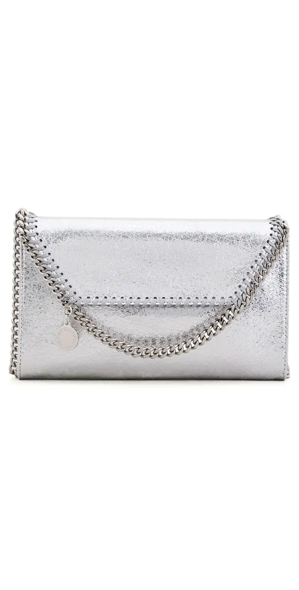 Stella McCartney Falabella Metallic Wallet On Chain Silver One Size | Image 1 Stella McCartney Falabella Metallic Wallet On Chain Silver One Size | Image 1