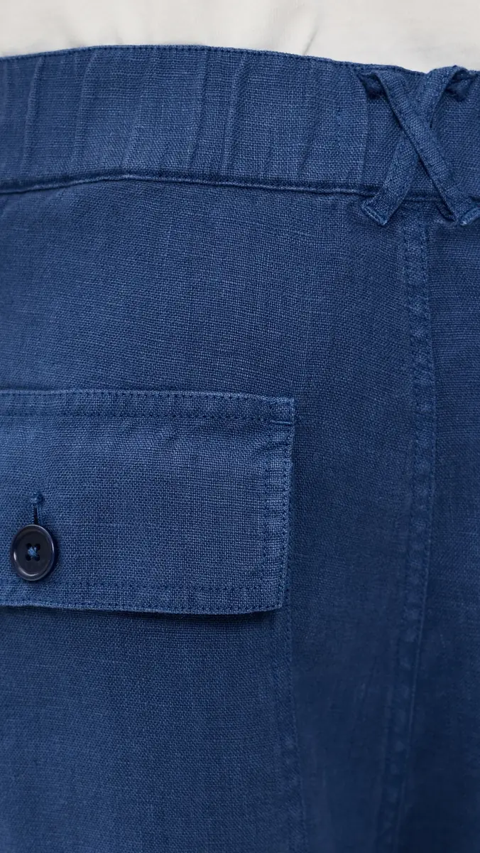 Alex Mill Garment Dyed Pull On Field Shorts In Linen 19 French Navy | Thumbnail 6 Alex Mill Garment Dyed Pull On Field Shorts In Linen 19 French Navy | Thumbnail 6
