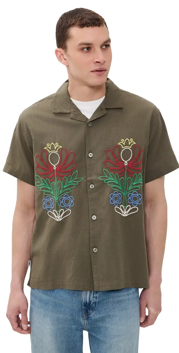 Obey Perry Woven Button Down Canteen M | Image 1 Obey Perry Woven Button Down Canteen M | Image 1