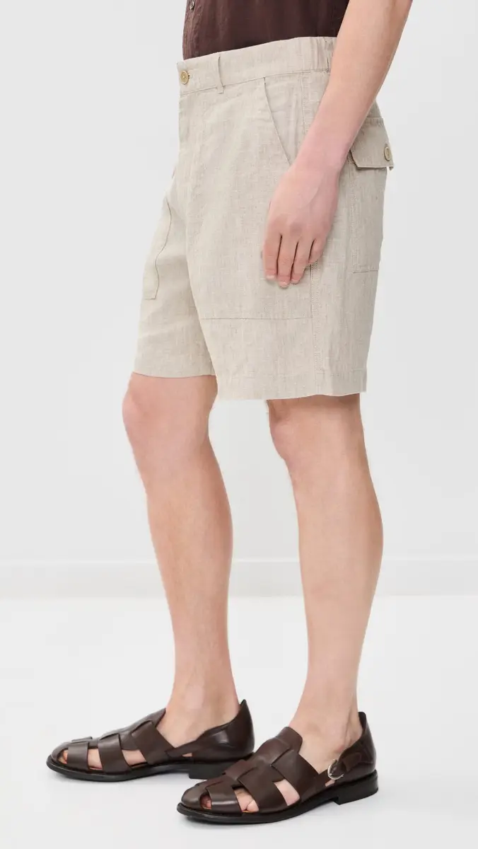 Alex Mill Pull On Field Shorts In Flax Linen 19 | Thumbnail 4 Alex Mill Pull On Field Shorts In Flax Linen 19 | Thumbnail 4
