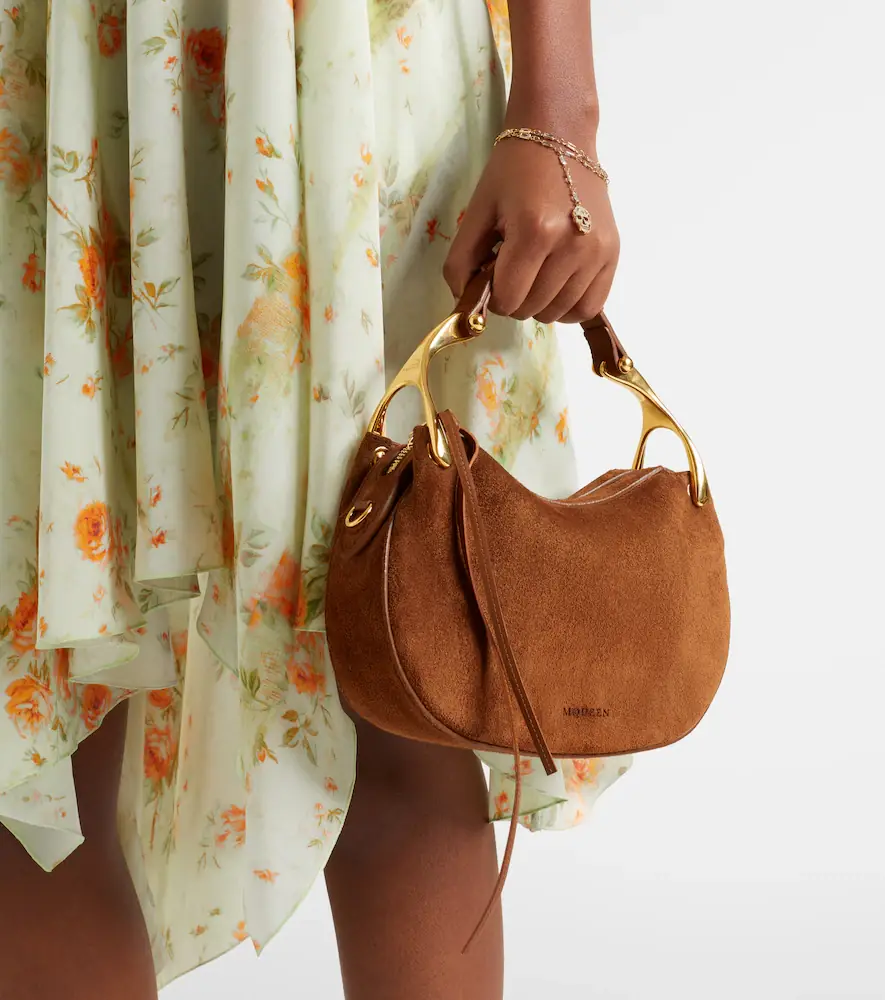 Alexander McQueen Wishbone Mini suede top-handle bag | Thumbnail 3 Alexander McQueen Wishbone Mini suede top-handle bag | Thumbnail 3