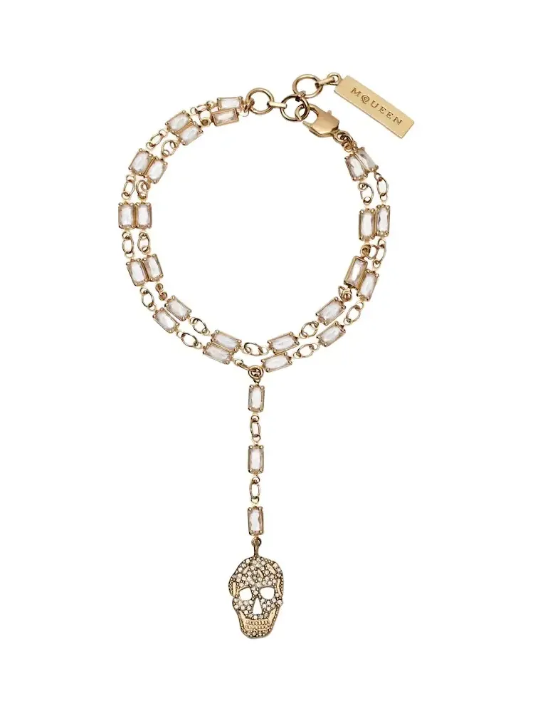 Skull crystal-embellished bracelet
