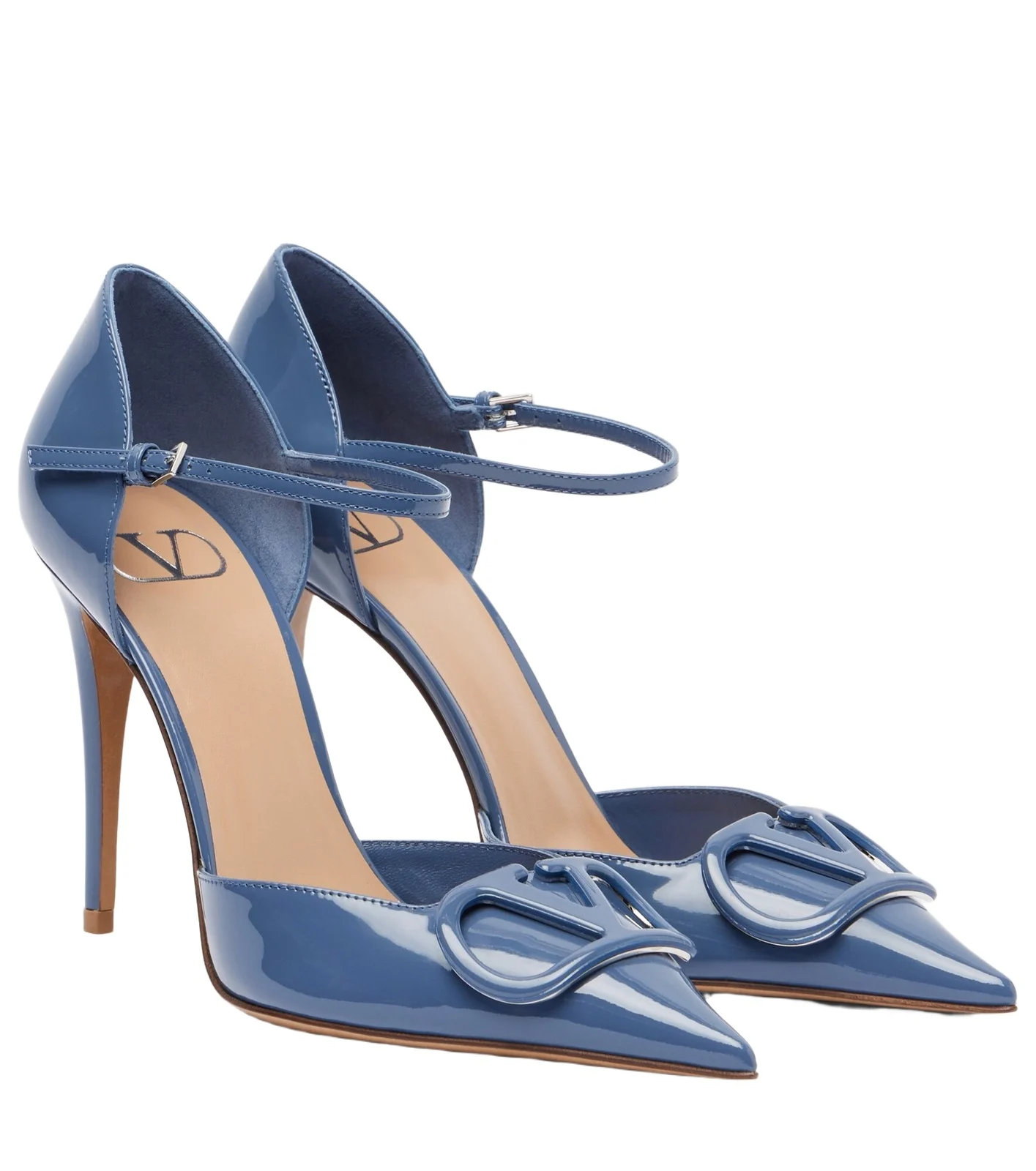 Valentino Garavani D'Orsay VLogo patent leather pumps