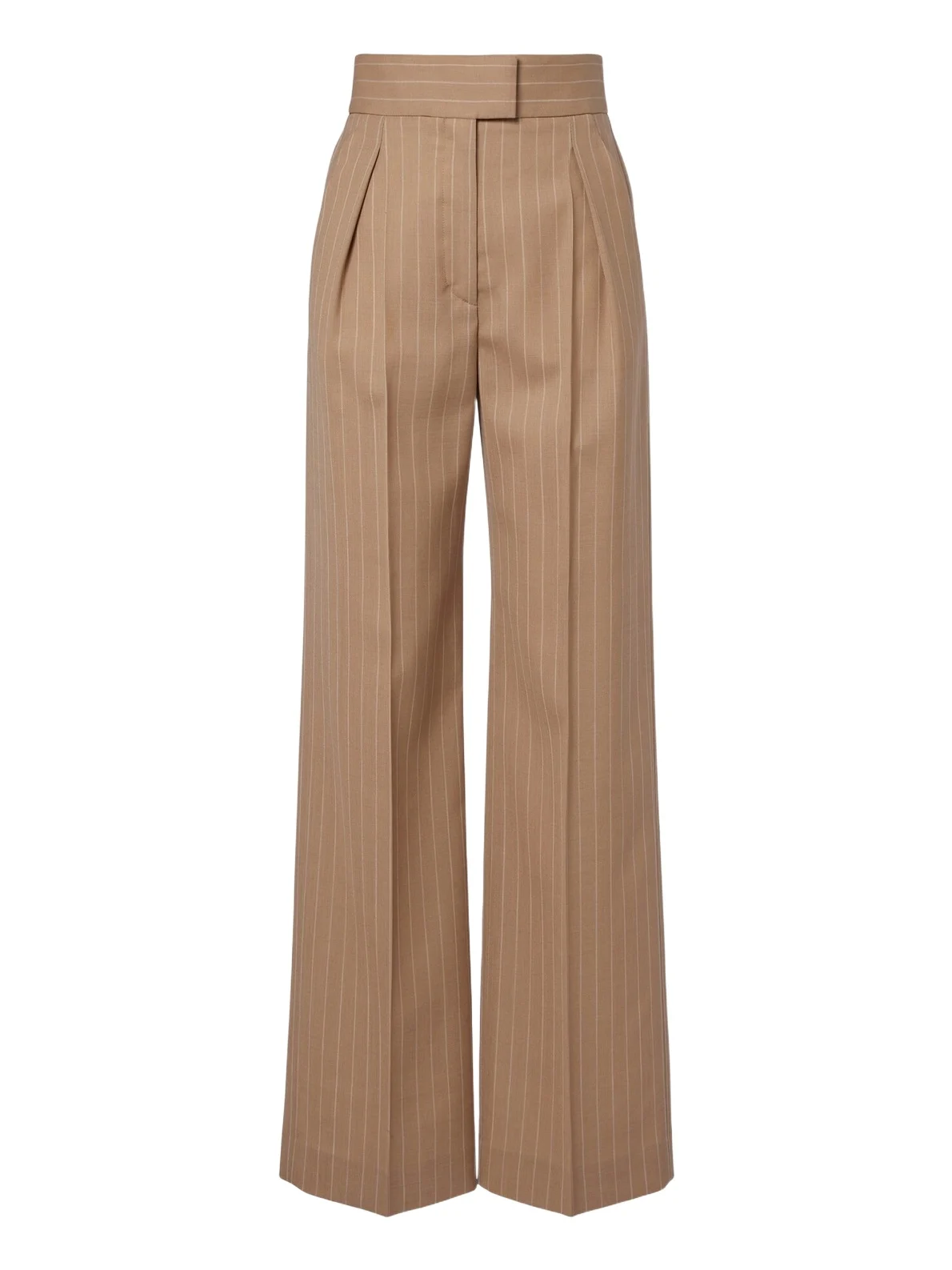 Pinstripe pleated wool wide-leg pants Pinstripe pleated wool wide-leg pants