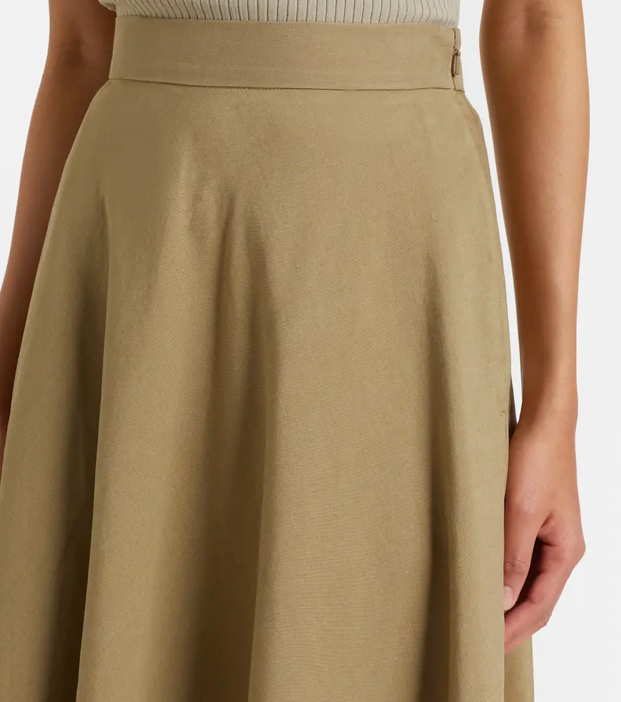 Max Mara Linen and silk twill midi skirt | Thumbnail 2