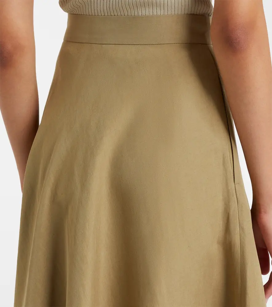 Max Mara Linen and silk twill midi skirt | Thumbnail 3