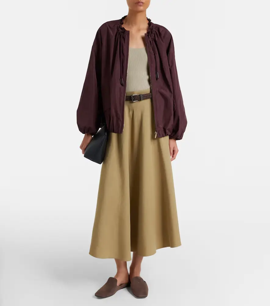 Max Mara Linen and silk twill midi skirt | Thumbnail 4