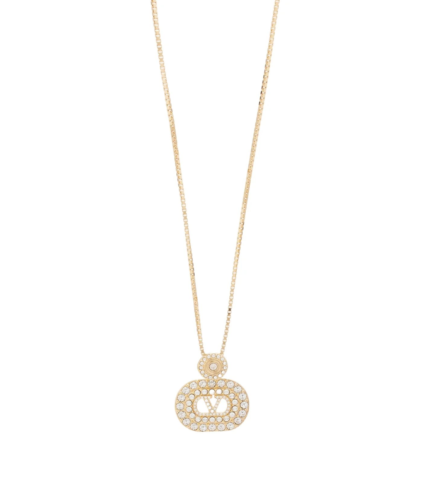 VLogo Swarovski-embellished pendant necklace