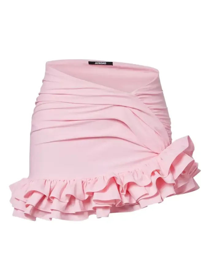 Playa ruffled jersey miniskirt