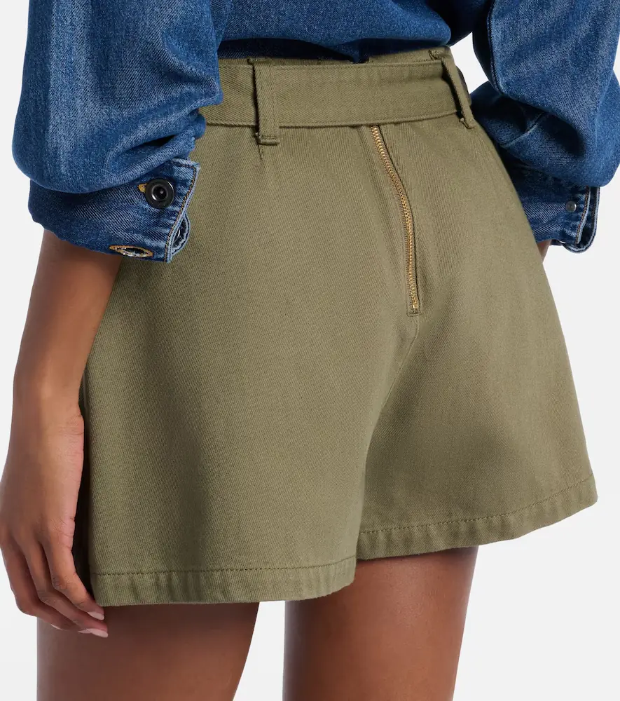 Self-Portrait Belted cotton twill skort | Thumbnail 2
