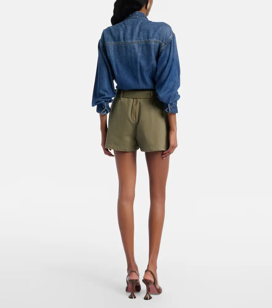 Self-Portrait Belted cotton twill skort | Thumbnail 4
