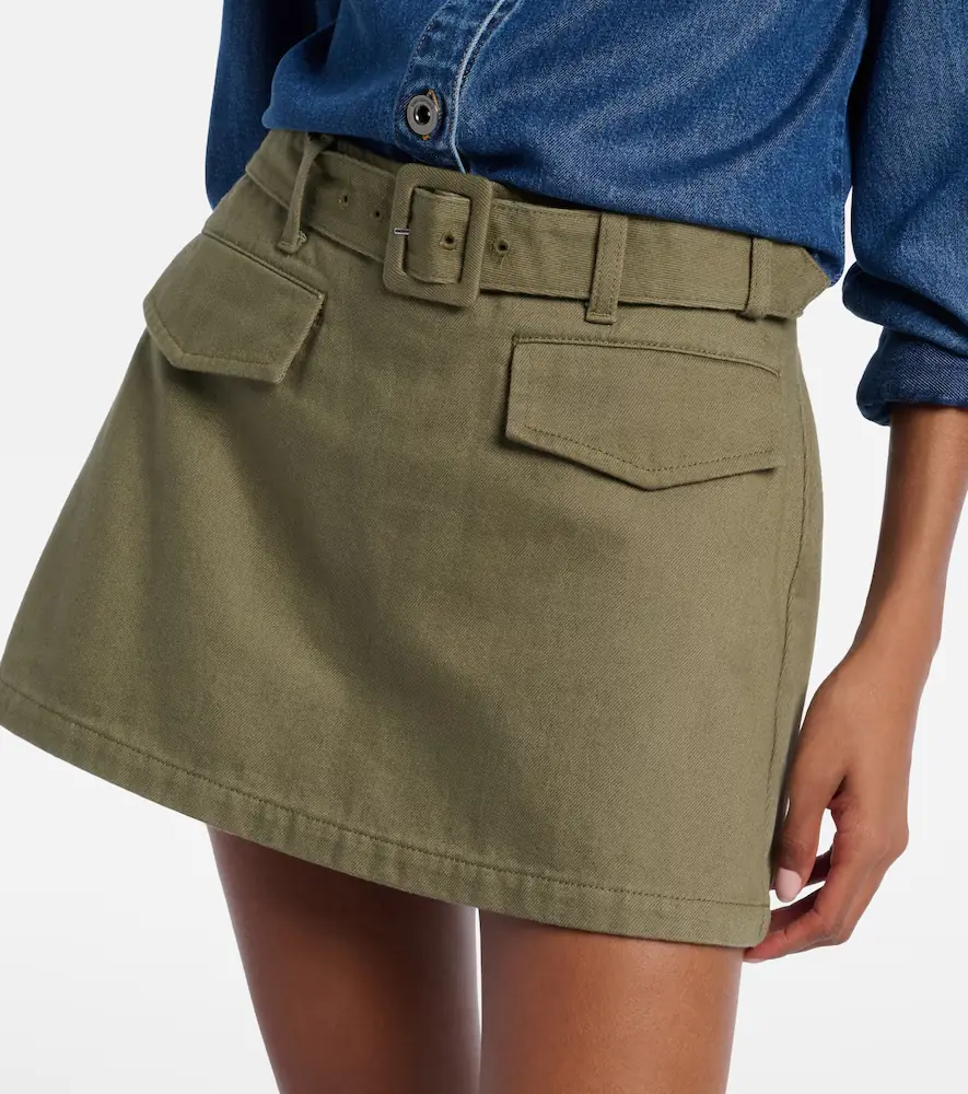 Self-Portrait Belted cotton twill skort | Thumbnail 5