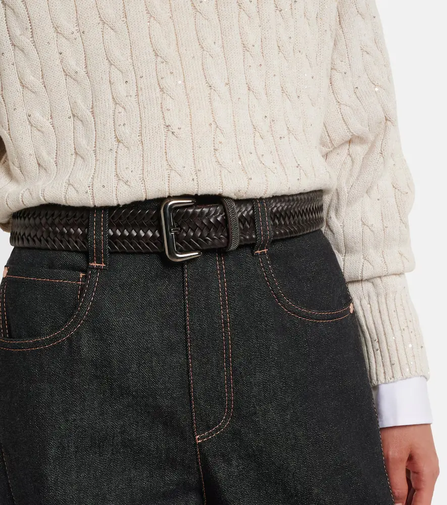 Brunello Cucinelli Monili braided leather belt | Thumbnail 3