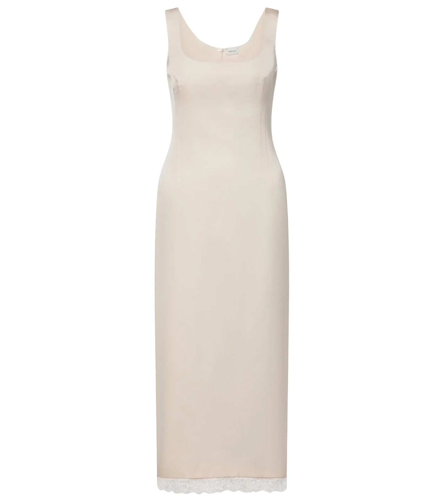 Lace-trimmed cotton and silk midi dress Lace-trimmed cotton and silk midi dress