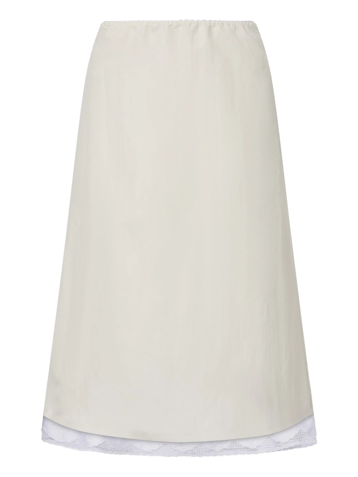 Lace-trimmed silk-blend midi skirt Lace-trimmed silk-blend midi skirt