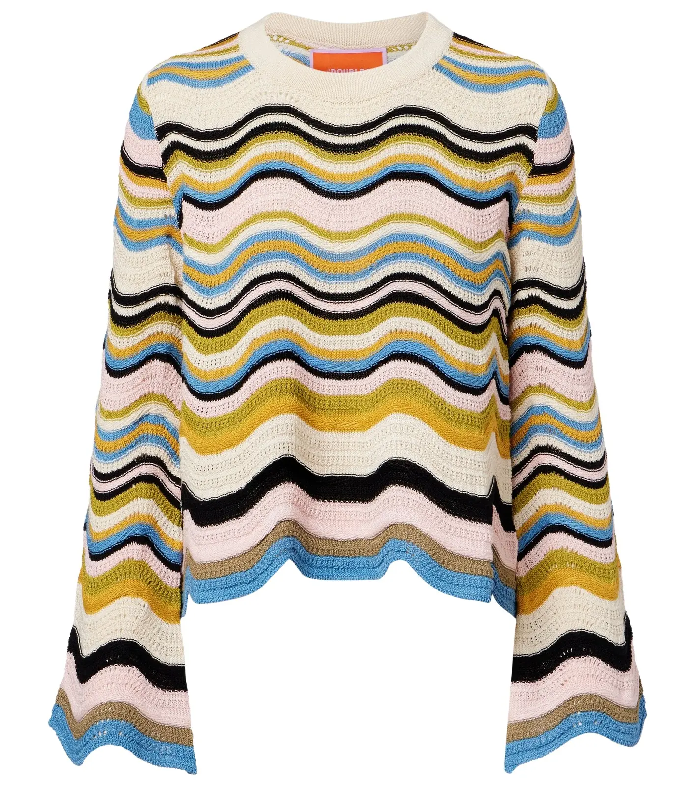 Chevron crochet cotton sweater