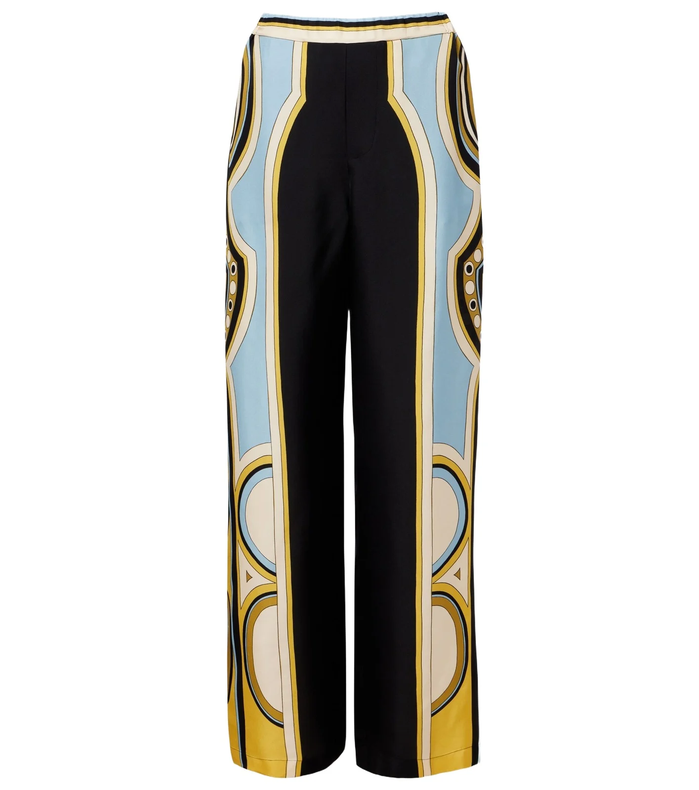Club printed silk twill wide-leg pants Club printed silk twill wide-leg pants