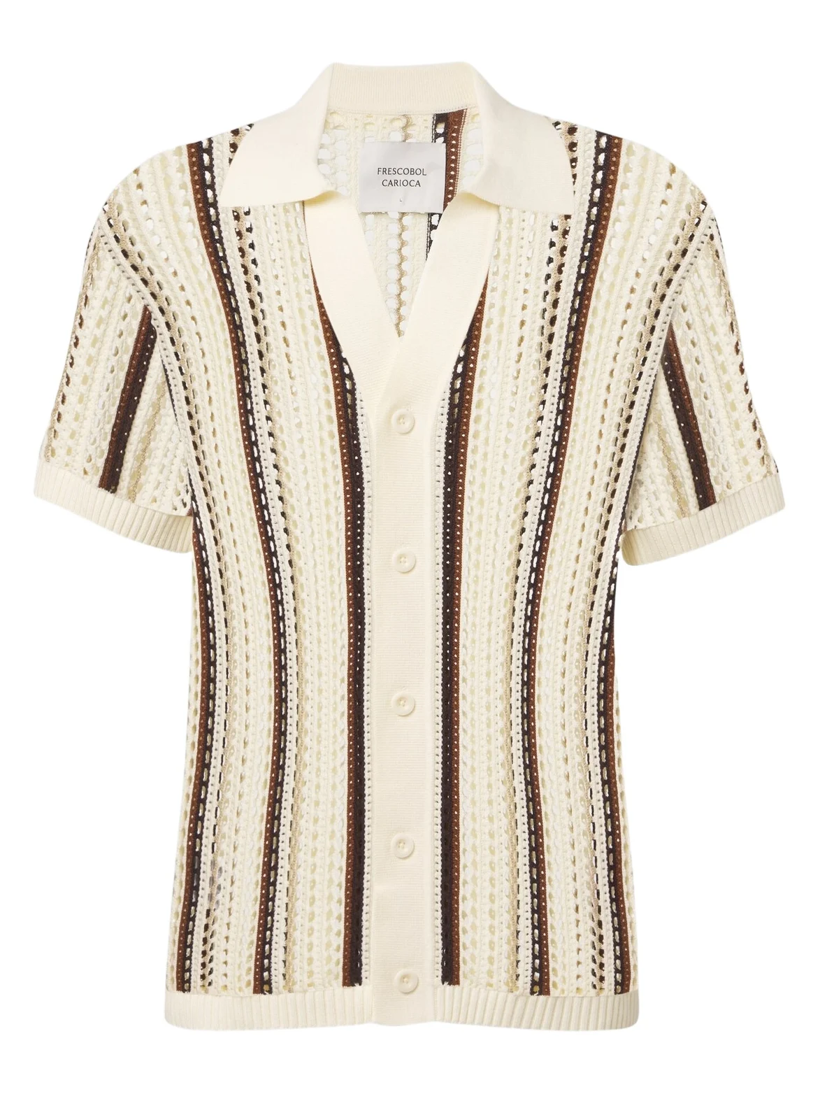 Pinto crochet striped cotton shirt Pinto crochet striped cotton shirt