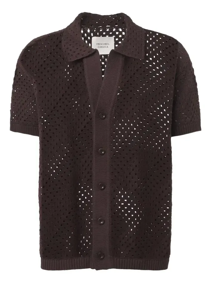 Frescobol Carioca Pinto crochet cotton shirt