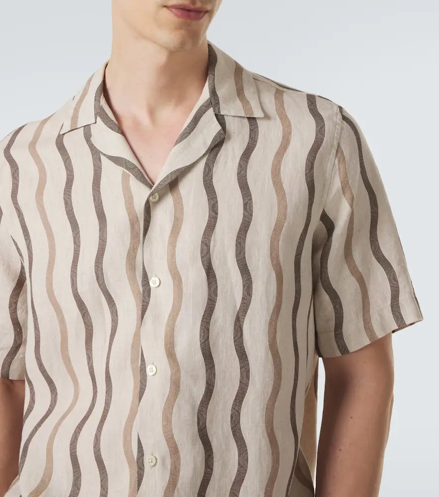 Frescobol Carioca Roberto printed linen bowling shirt | Thumbnail 4