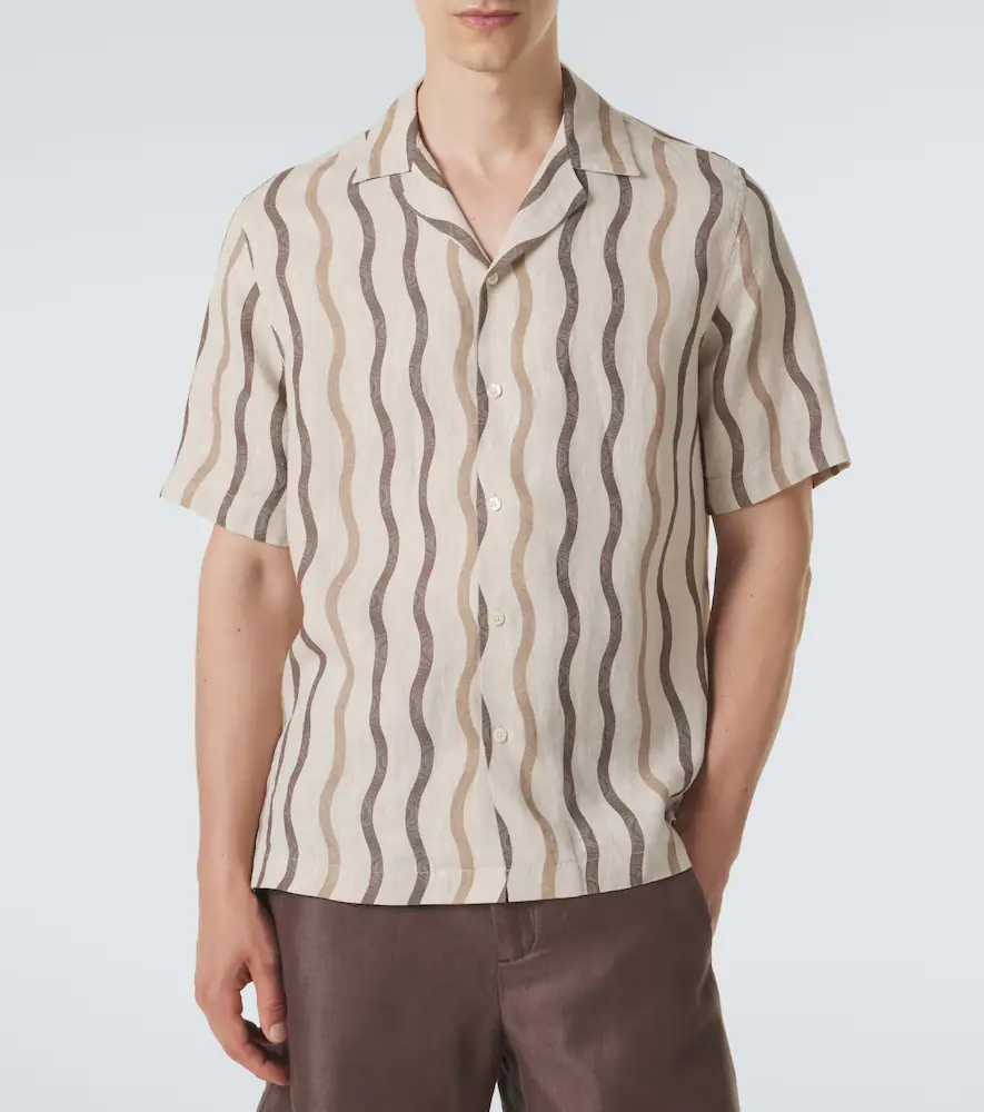 Frescobol Carioca Roberto printed linen bowling shirt | Thumbnail 5