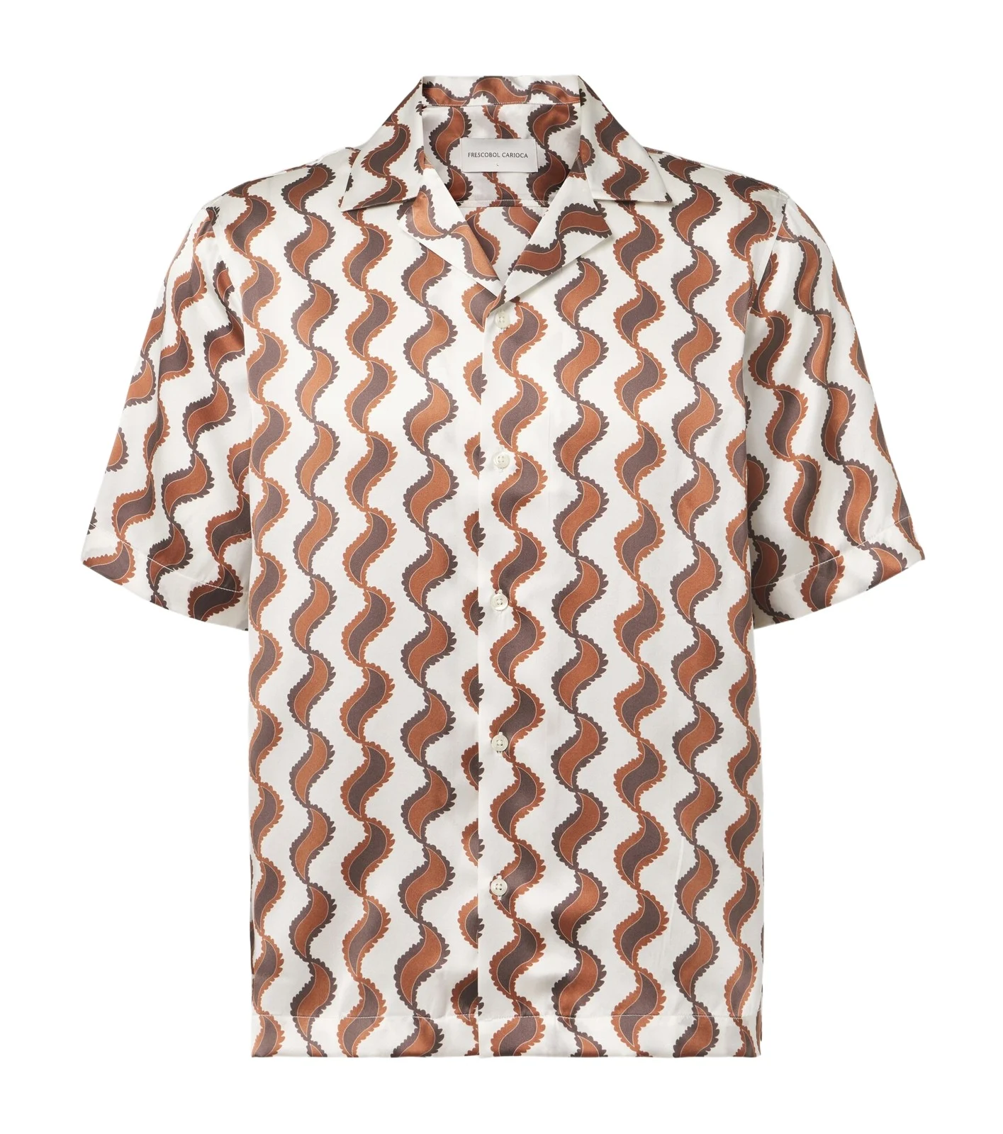 Roberto printed silk bowling shirt