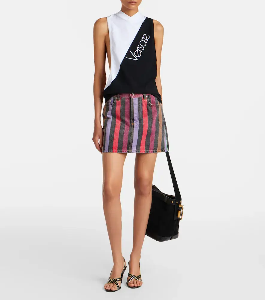 Versace Striped denim miniskirt | Thumbnail 4 Versace Striped denim miniskirt | Thumbnail 4