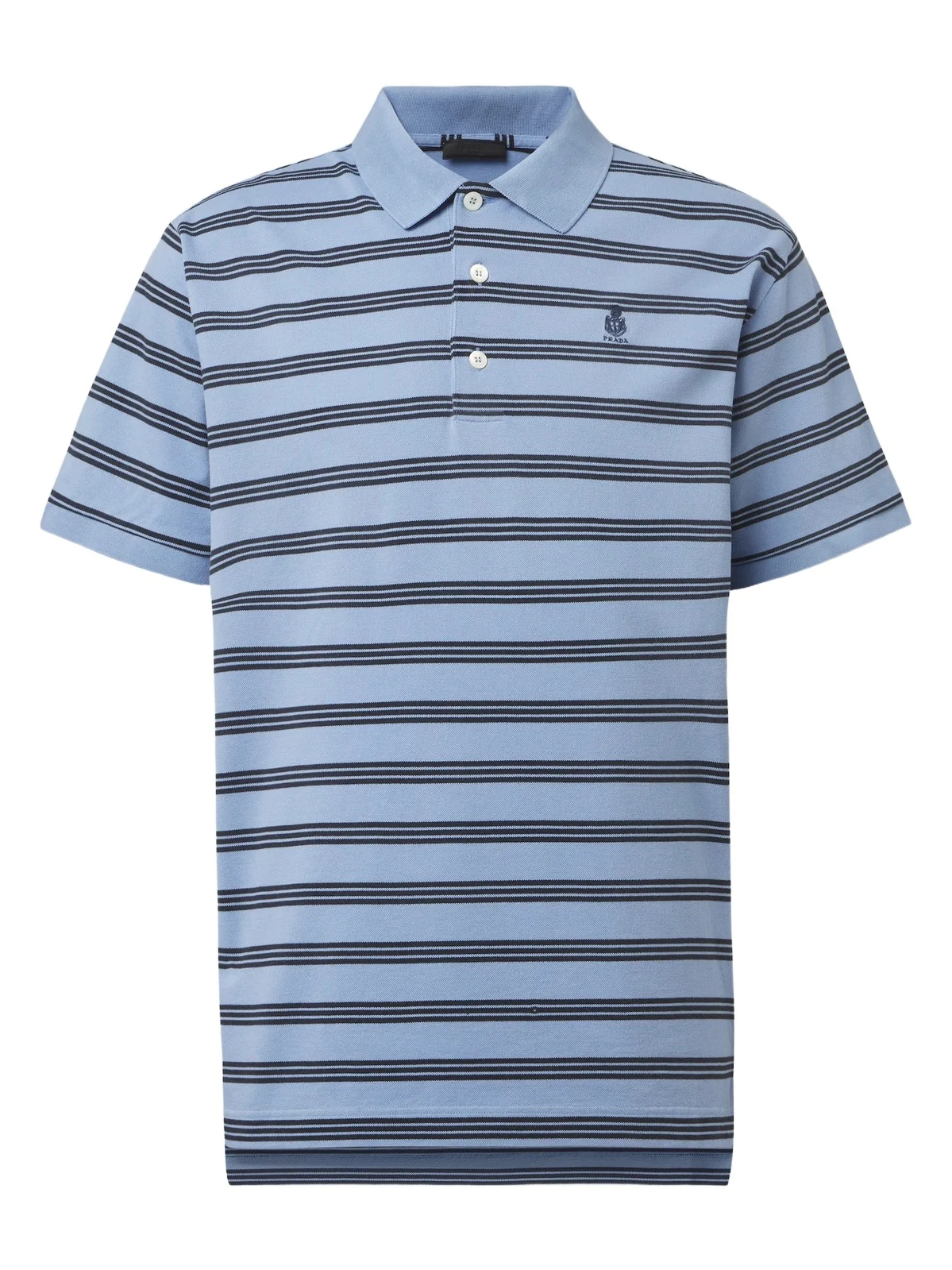 Striped cotton piqué polo shirt