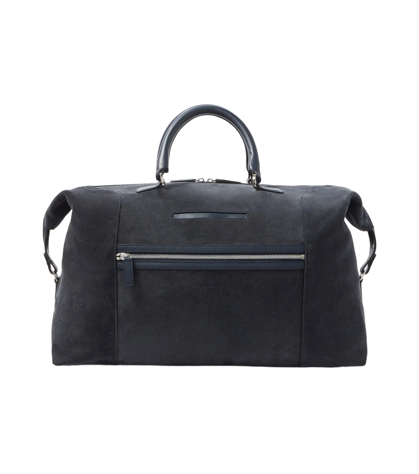 Kiton Leather-trimmed suede duffel bag