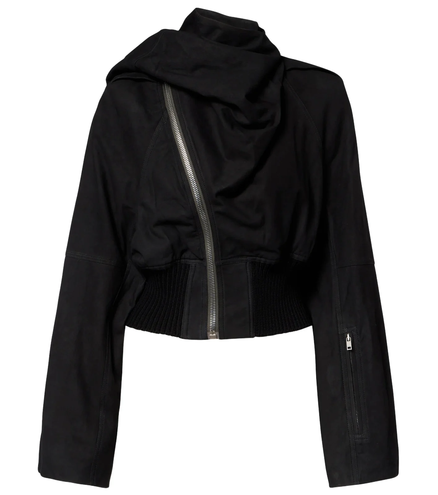 Rick Owens Scarf Flight leather jacket