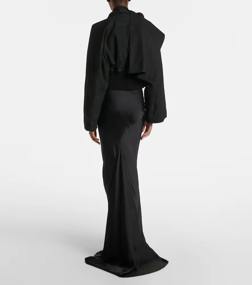 Rick Owens Coda draped satin maxi skirt | Thumbnail 5