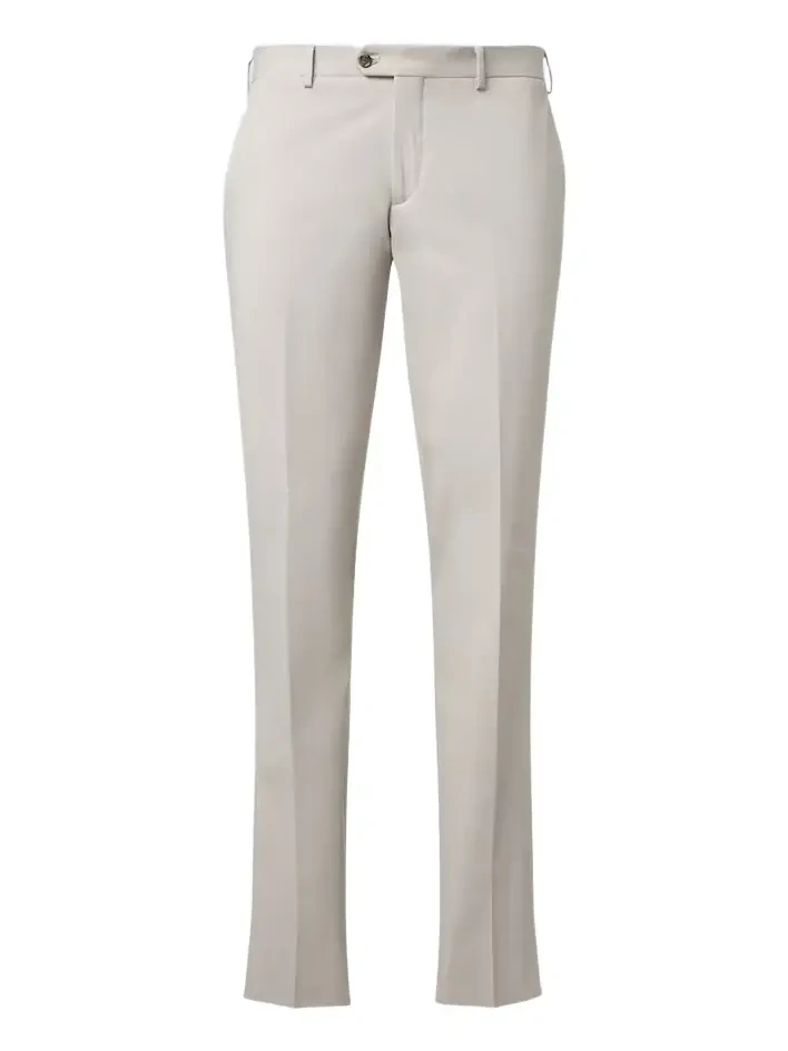 Cotton-blend slim pants