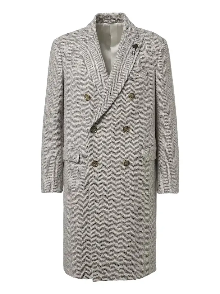 Herringbone double-breasted virgin wool coat Herringbone double-breasted virgin wool coat