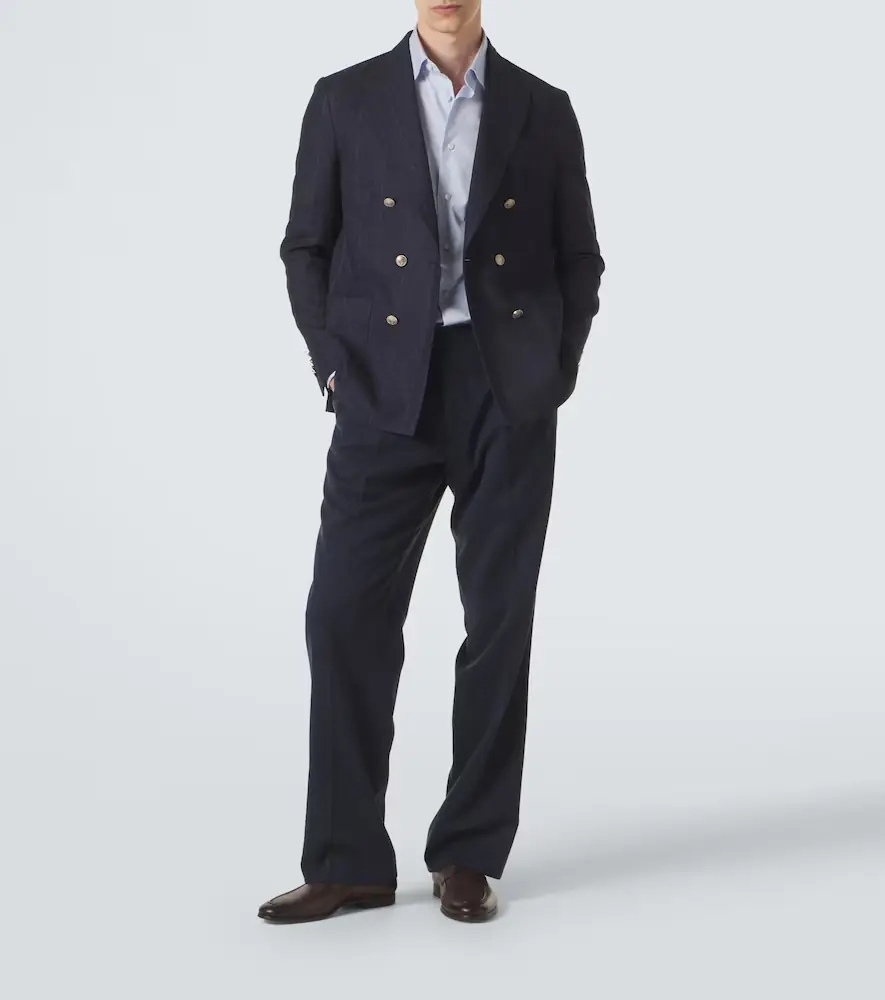 ELEVENTY Pinstriped wool, cotton, and cashmere blazer | Thumbnail 6 ELEVENTY Pinstriped wool, cotton, and cashmere blazer | Thumbnail 6
