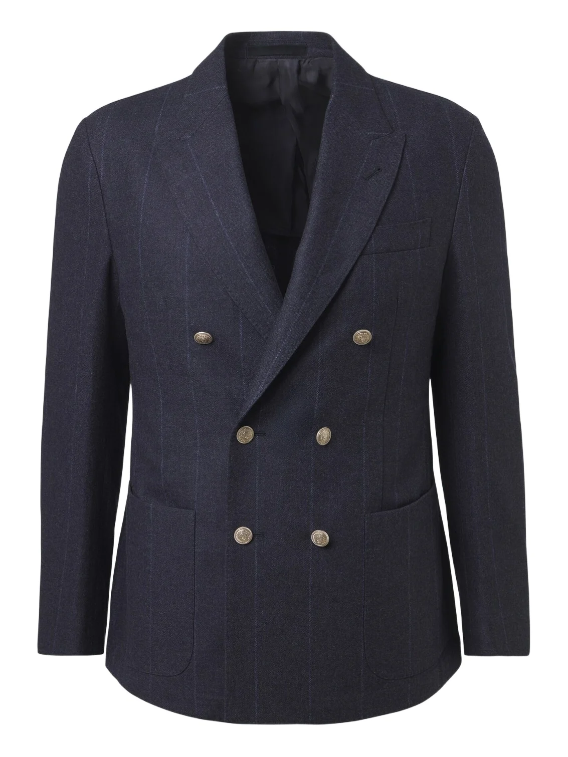 Pinstriped wool, cotton, and cashmere blazer Pinstriped wool, cotton, and cashmere blazer