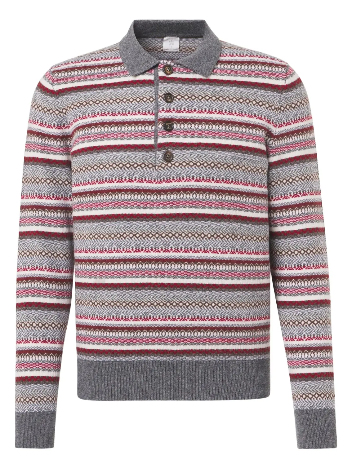 Striped wool jacquard polo sweater Striped wool jacquard polo sweater