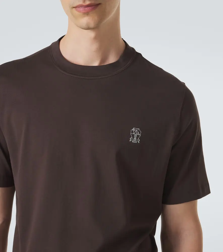 Brunello Cucinelli Logo cotton jersey T-shirt | Thumbnail 3