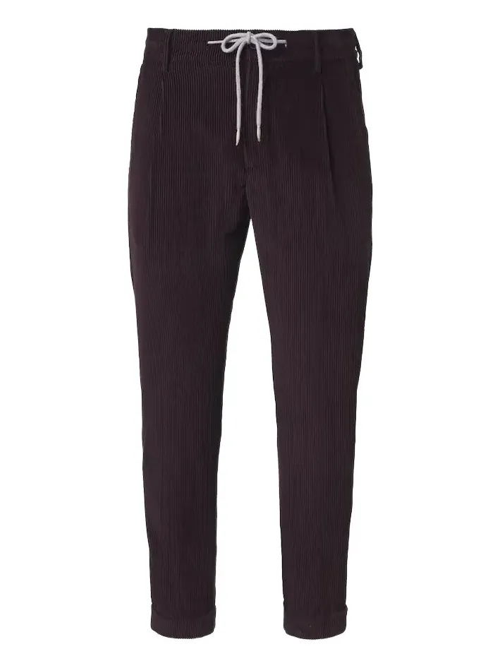 ELEVENTY Cotton and cashmere corduroy slim pants