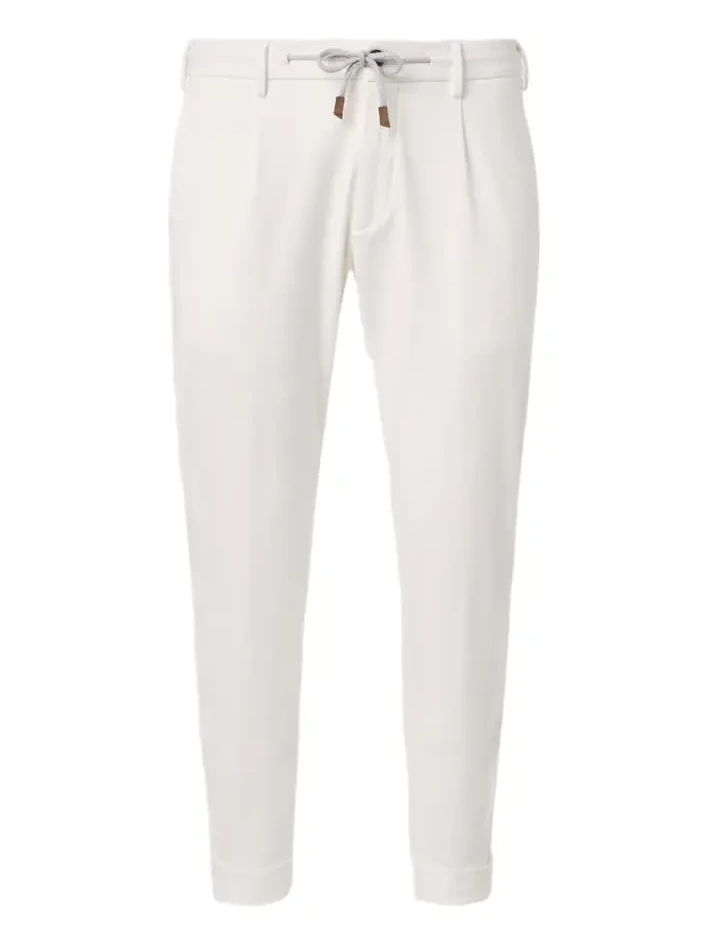 Cotton-blend slim pants