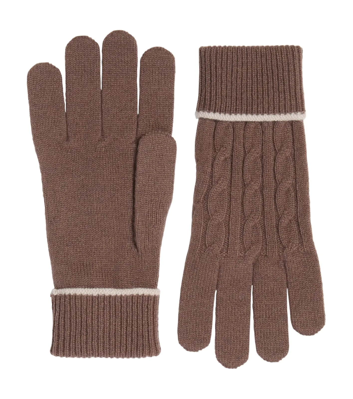 Cable-knit cashmere gloves Cable-knit cashmere gloves