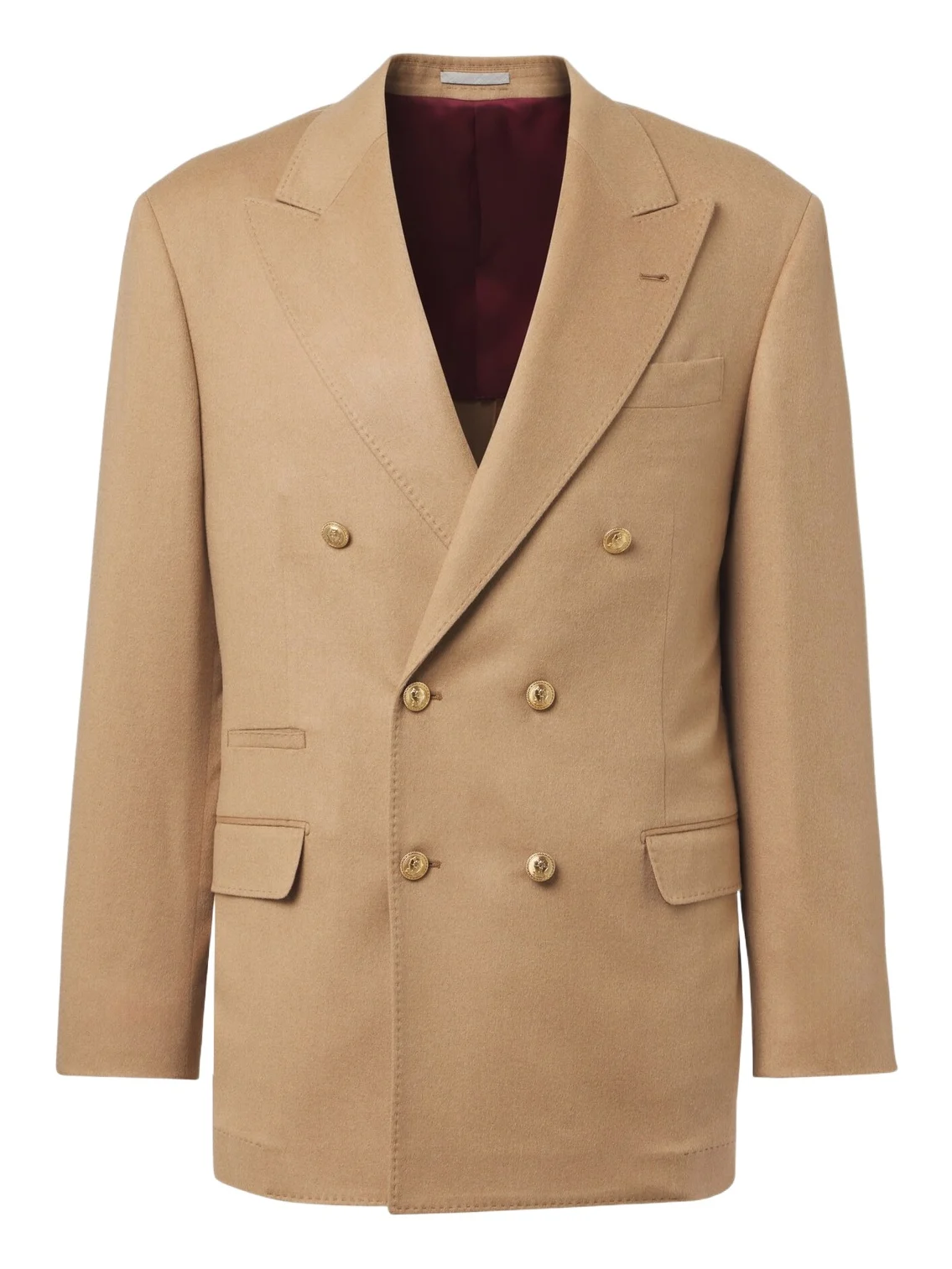 Brunello Cucinelli Double-breasted camel hair blazer