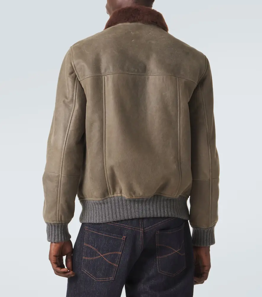 Brunello Cucinelli Shearling-lined leather blouson jacket | Thumbnail 3