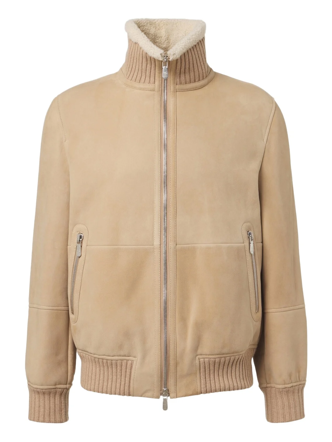 Shearling-lined suede bomber jacket Shearling-lined suede bomber jacket