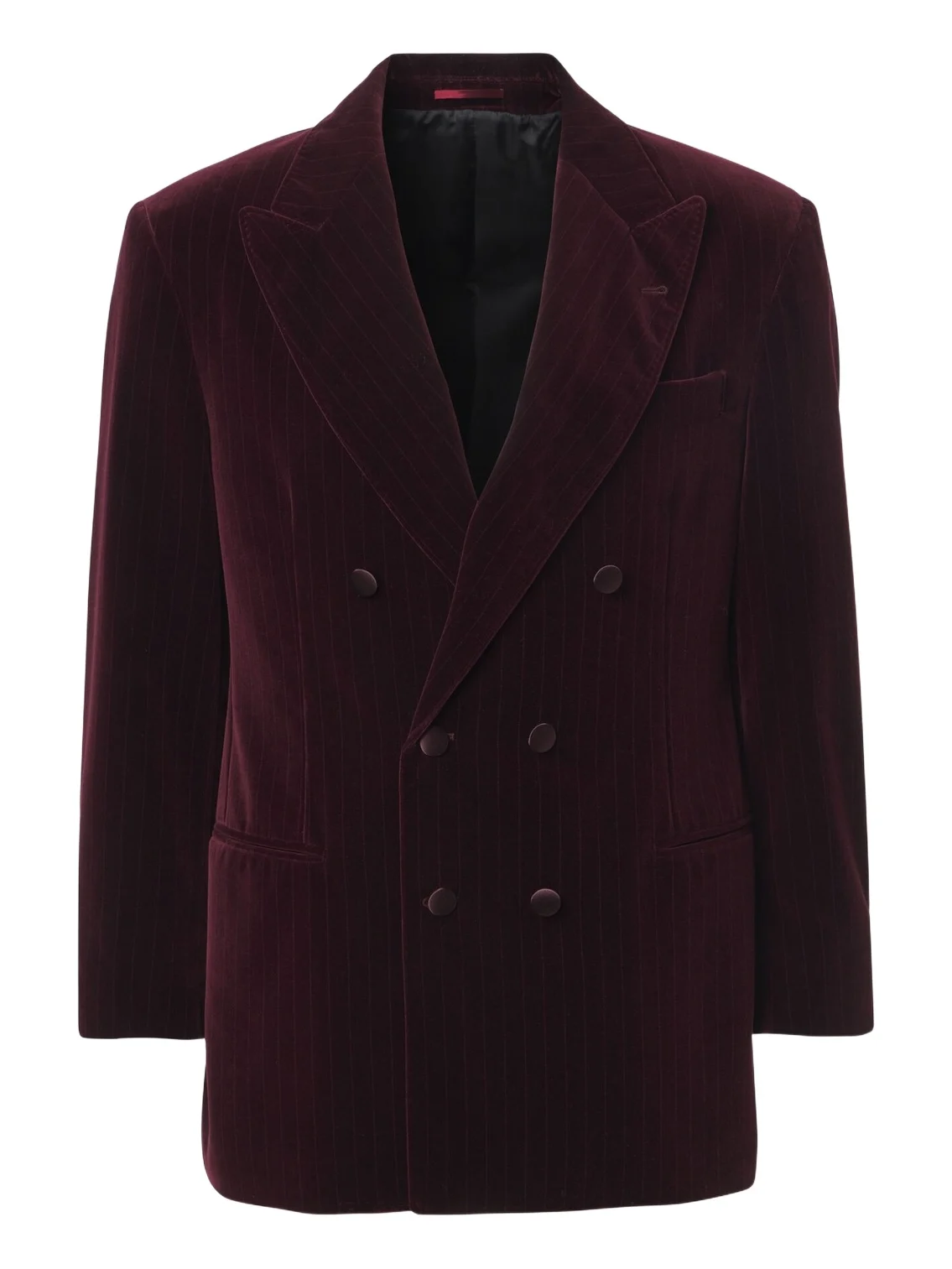 Pinstripe cotton velvet double-breasted blazer Pinstripe cotton velvet double-breasted blazer