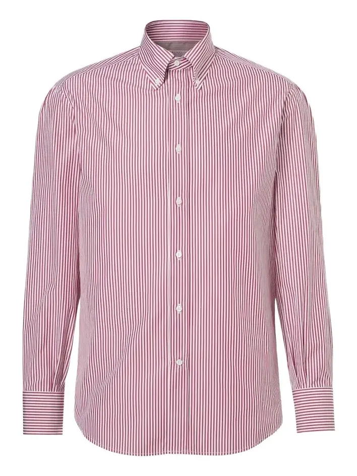Brunello Cucinelli Striped cotton poplin shirt