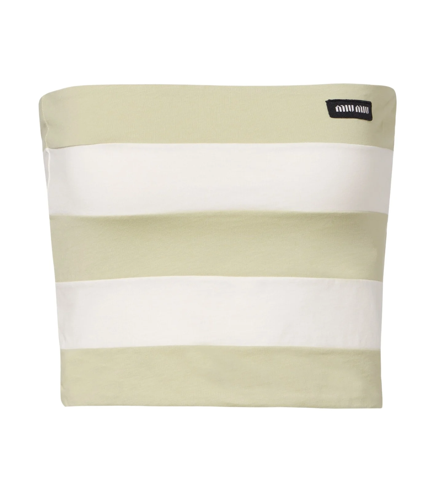 Striped cotton jersey bandeau top Striped cotton jersey bandeau top